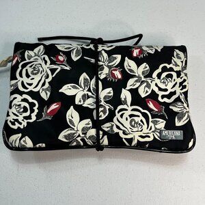 Americana by Sarif Jewelry Roll Floral Vintage Black Red Travel Vacation NWT